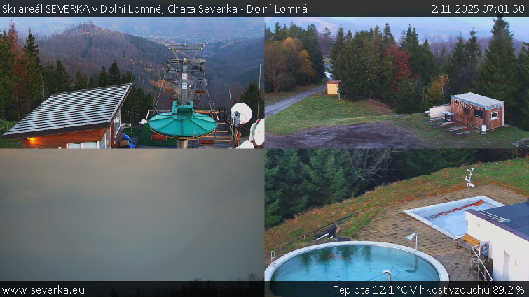 Ski areál SEVERKA v Dolní Lomné - Chata Severka - Dolní Lomná - 2.11.2025 v 07:01 Ski areál SEVERKA v Dolní Lomné - Chata Severka - Dolní Lomná - 2.11.2025 v 07:01