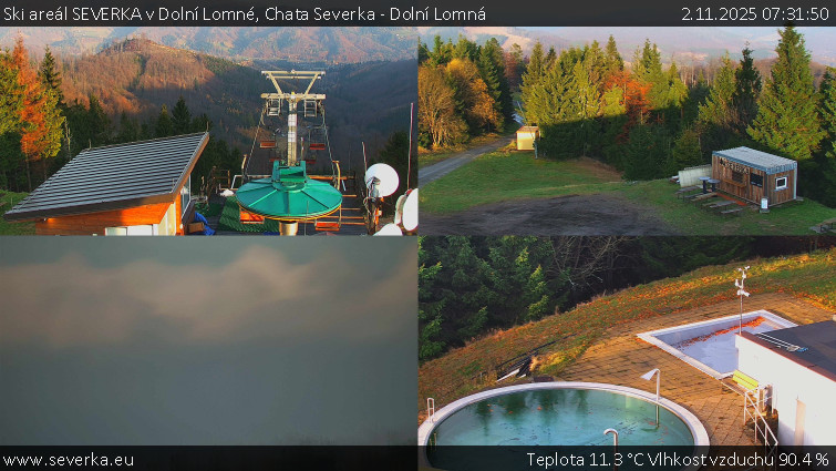 Ski areál SEVERKA v Dolní Lomné - Chata Severka - Dolní Lomná - 2.11.2025 v 07:31 Ski areál SEVERKA v Dolní Lomné - Chata Severka - Dolní Lomná - 2.11.2025 v 07:31