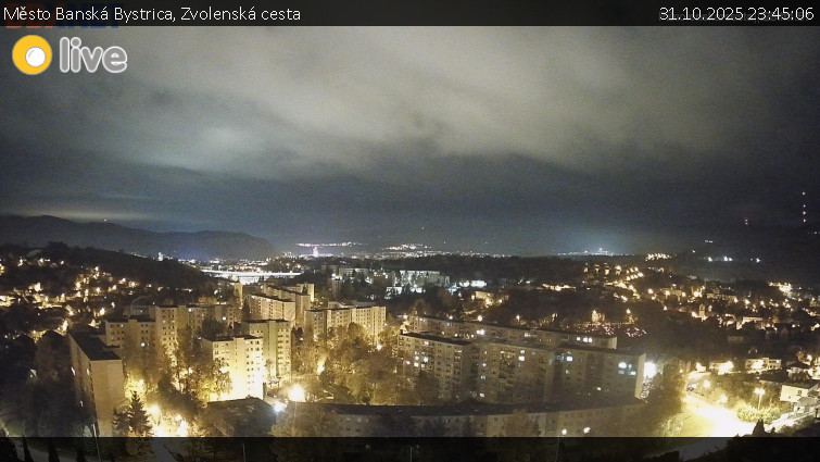 Město Banská Bystrica - Zvolenská cesta - 31.10.2025 v 23:45 Město Banská Bystrica - Zvolenská cesta - 31.10.2025 v 23:45