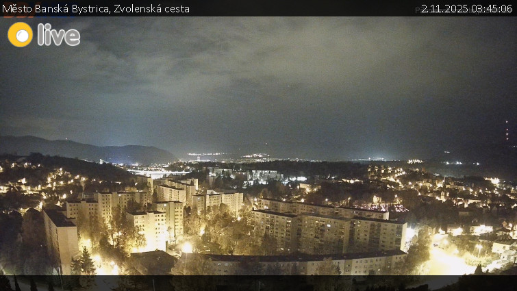 Město Banská Bystrica - Zvolenská cesta - 2.11.2025 v 03:45 Město Banská Bystrica - Zvolenská cesta - 2.11.2025 v 03:45
