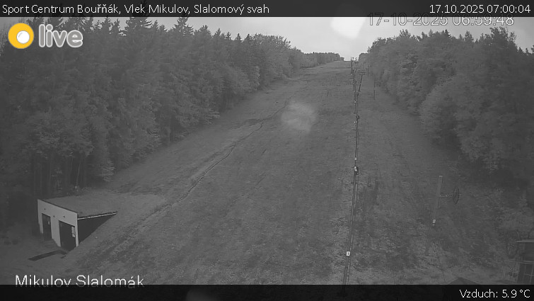 Sport Centrum Bouřňák - Vlek Mikulov, Slalomový svah - 17.10.2025 v 07:00 Sport Centrum Bouřňák - Vlek Mikulov, Slalomový svah - 17.10.2025 v 07:00