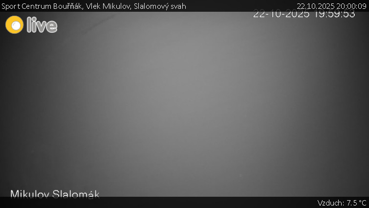 Sport Centrum Bouřňák - Vlek Mikulov, Slalomový svah - 22.10.2025 v 20:00 Sport Centrum Bouřňák - Vlek Mikulov, Slalomový svah - 22.10.2025 v 20:00