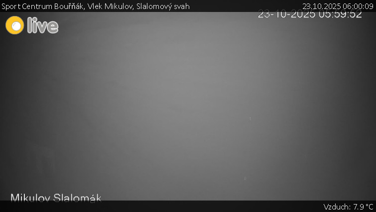 Sport Centrum Bouřňák - Vlek Mikulov, Slalomový svah - 23.10.2025 v 06:00 Sport Centrum Bouřňák - Vlek Mikulov, Slalomový svah - 23.10.2025 v 06:00