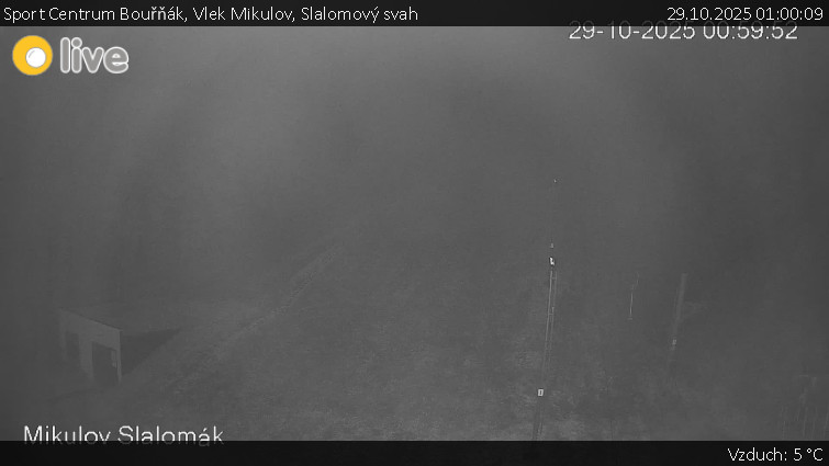 Sport Centrum Bouřňák - Vlek Mikulov, Slalomový svah - 29.10.2025 v 01:00 Sport Centrum Bouřňák - Vlek Mikulov, Slalomový svah - 29.10.2025 v 01:00