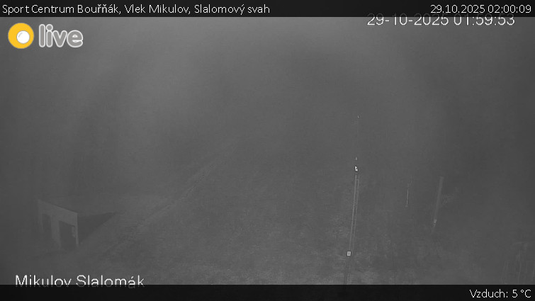 Sport Centrum Bouřňák - Vlek Mikulov, Slalomový svah - 29.10.2025 v 02:00 Sport Centrum Bouřňák - Vlek Mikulov, Slalomový svah - 29.10.2025 v 02:00