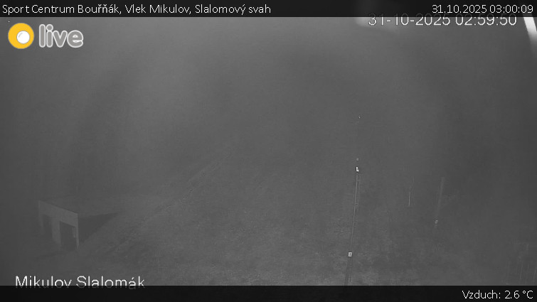 Sport Centrum Bouřňák - Vlek Mikulov, Slalomový svah - 31.10.2025 v 03:00 Sport Centrum Bouřňák - Vlek Mikulov, Slalomový svah - 31.10.2025 v 03:00