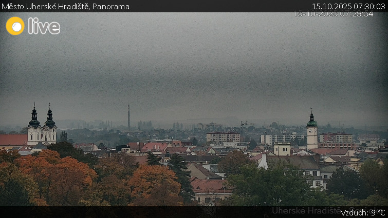 Město Uherské Hradiště - Panorama - 15.10.2025 v 07:30 Město Uherské Hradiště - Panorama - 15.10.2025 v 07:30