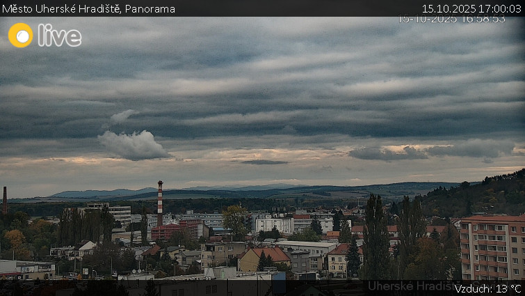 Město Uherské Hradiště - Panorama - 15.10.2025 v 17:00 Město Uherské Hradiště - Panorama - 15.10.2025 v 17:00