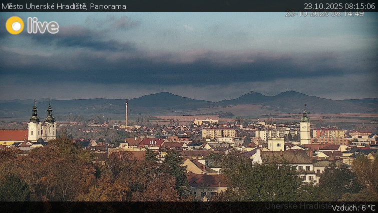 Město Uherské Hradiště - Panorama - 23.10.2025 v 08:15 Město Uherské Hradiště - Panorama - 23.10.2025 v 08:15