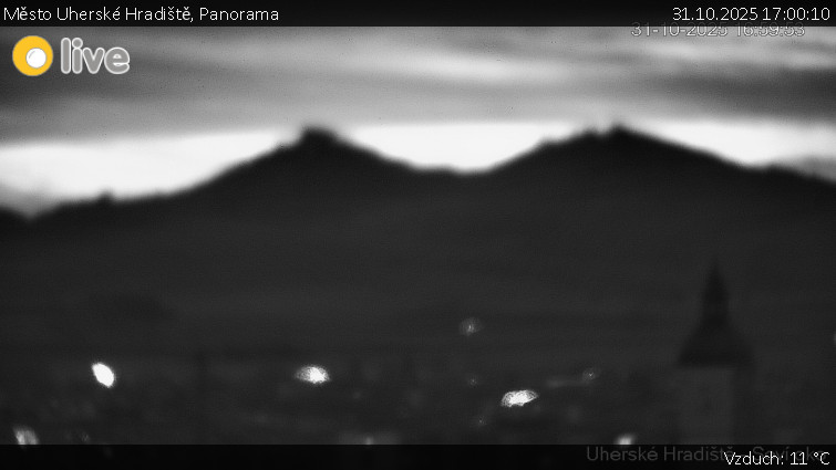 Město Uherské Hradiště - Panorama - 31.10.2025 v 17:00 Město Uherské Hradiště - Panorama - 31.10.2025 v 17:00