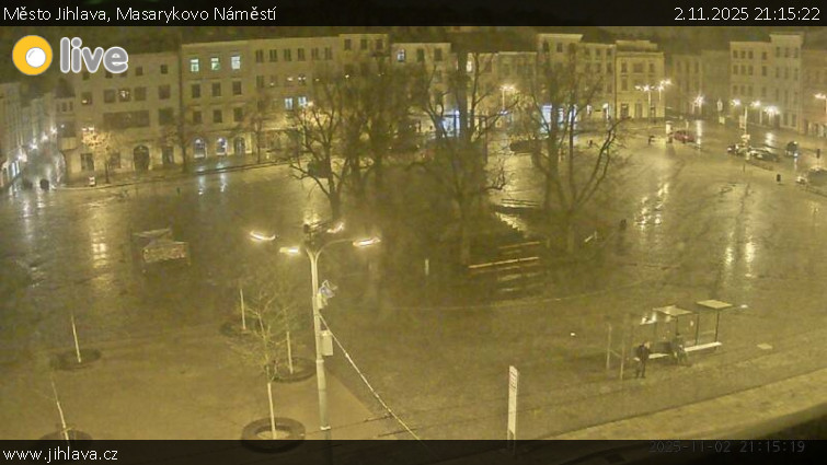 Město Jihlava - Masarykovo Náměstí - 2.11.2025 v 21:15 Město Jihlava - Masarykovo Náměstí - 2.11.2025 v 21:15