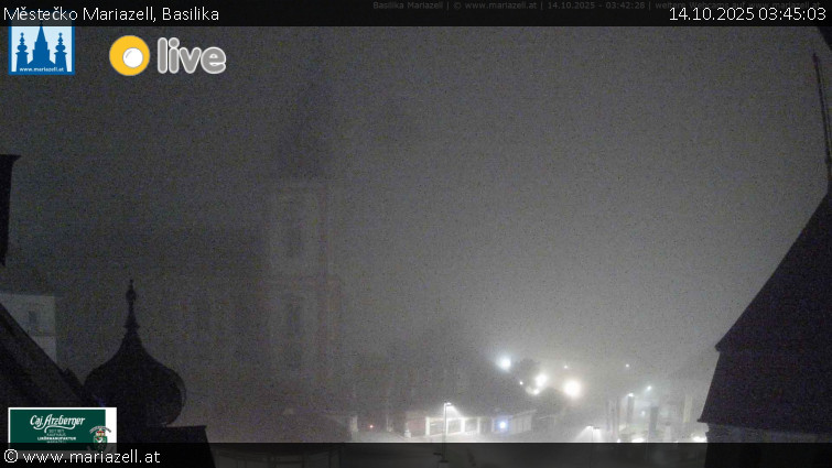 Městečko Mariazell - Basilika - 14.10.2025 v 03:45 Městečko Mariazell - Basilika - 14.10.2025 v 03:45