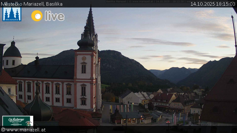 Městečko Mariazell - Basilika - 14.10.2025 v 18:15 Městečko Mariazell - Basilika - 14.10.2025 v 18:15