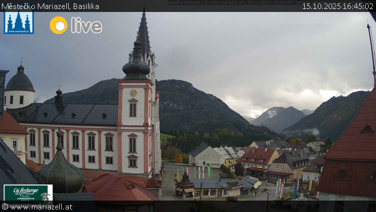 Městečko Mariazell - Basilika - 15.10.2025 v 16:45 Městečko Mariazell - Basilika - 15.10.2025 v 16:45
