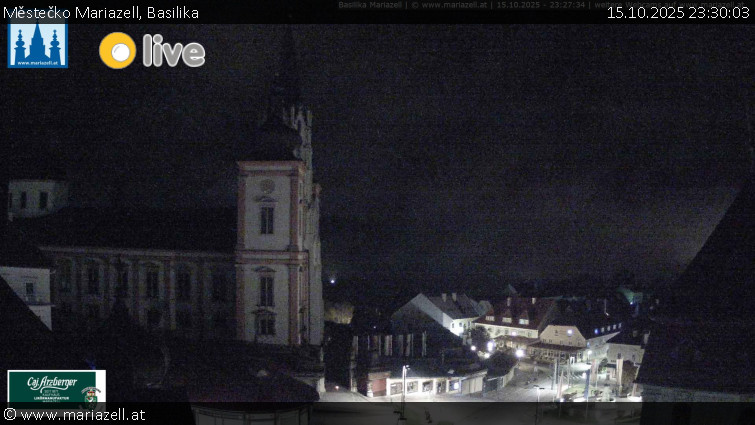 Městečko Mariazell - Basilika - 15.10.2025 v 23:30 Městečko Mariazell - Basilika - 15.10.2025 v 23:30