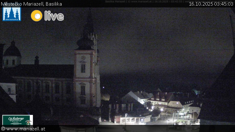 Městečko Mariazell - Basilika - 16.10.2025 v 03:45 Městečko Mariazell - Basilika - 16.10.2025 v 03:45