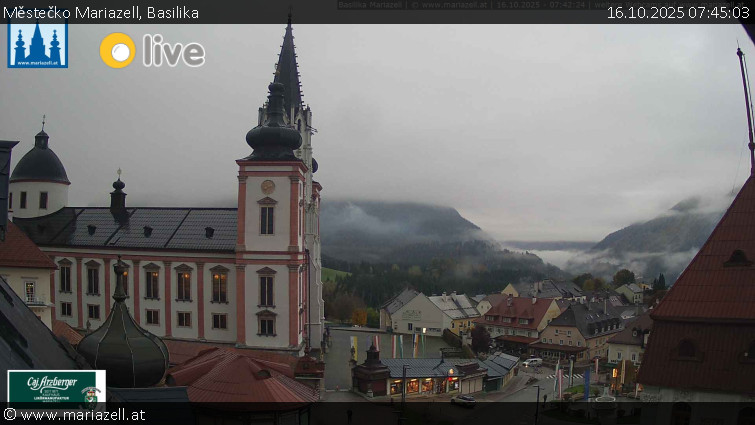 Městečko Mariazell - Basilika - 16.10.2025 v 07:45 Městečko Mariazell - Basilika - 16.10.2025 v 07:45
