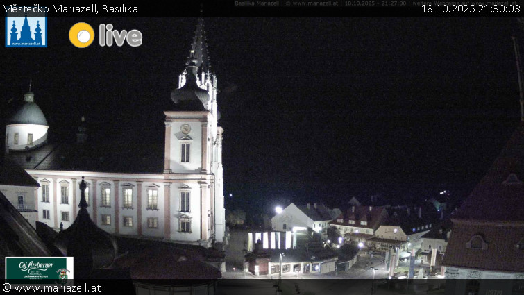 Městečko Mariazell - Basilika - 18.10.2025 v 21:30 Městečko Mariazell - Basilika - 18.10.2025 v 21:30