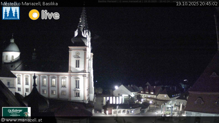 Městečko Mariazell - Basilika - 19.10.2025 v 20:45 Městečko Mariazell - Basilika - 19.10.2025 v 20:45