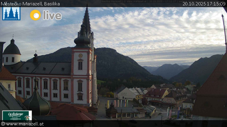Městečko Mariazell - Basilika - 20.10.2025 v 17:15 Městečko Mariazell - Basilika - 20.10.2025 v 17:15