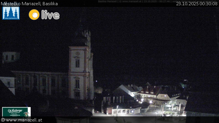 Městečko Mariazell - Basilika - 23.10.2025 v 00:30 Městečko Mariazell - Basilika - 23.10.2025 v 00:30