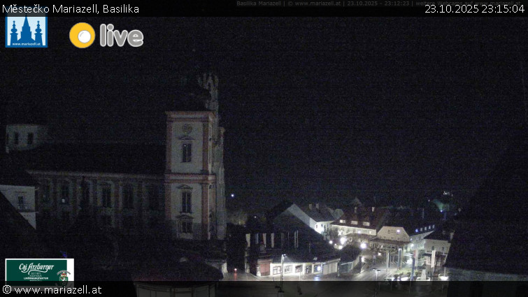 Městečko Mariazell - Basilika - 23.10.2025 v 23:15 Městečko Mariazell - Basilika - 23.10.2025 v 23:15