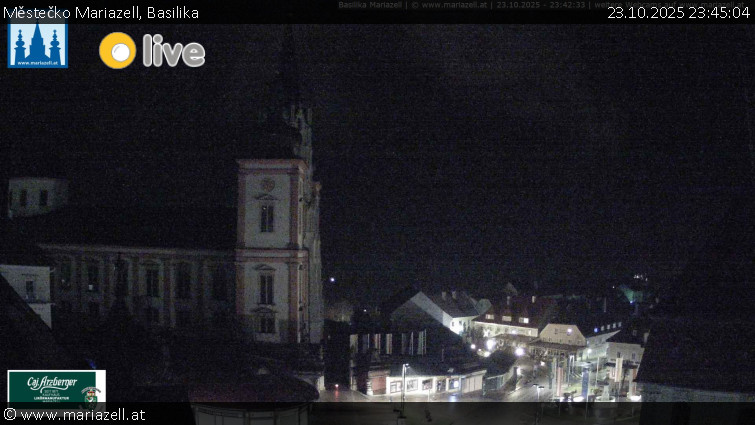 Městečko Mariazell - Basilika - 23.10.2025 v 23:45 Městečko Mariazell - Basilika - 23.10.2025 v 23:45