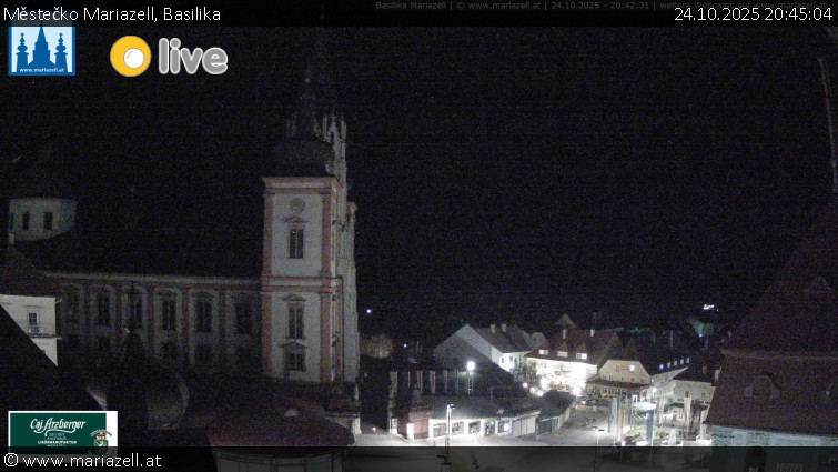 Městečko Mariazell - Basilika - 24.10.2025 v 20:45 Městečko Mariazell - Basilika - 24.10.2025 v 20:45