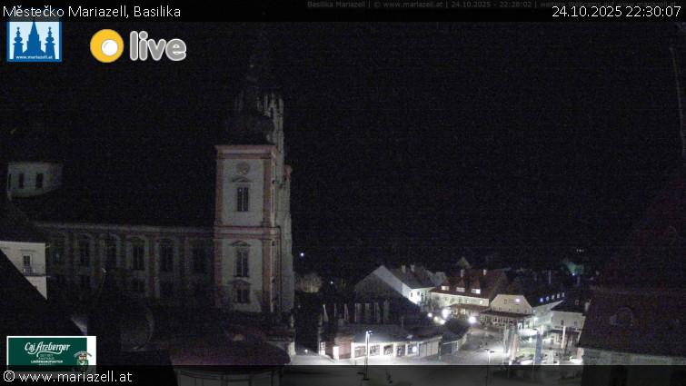Městečko Mariazell - Basilika - 24.10.2025 v 22:30 Městečko Mariazell - Basilika - 24.10.2025 v 22:30