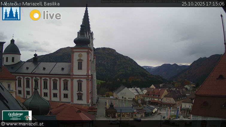 Městečko Mariazell - Basilika - 25.10.2025 v 17:15 Městečko Mariazell - Basilika - 25.10.2025 v 17:15