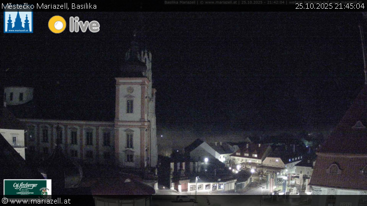 Městečko Mariazell - Basilika - 25.10.2025 v 21:45 Městečko Mariazell - Basilika - 25.10.2025 v 21:45