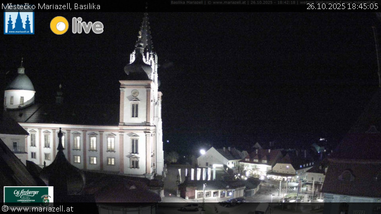 Městečko Mariazell - Basilika - 26.10.2025 v 18:45 Městečko Mariazell - Basilika - 26.10.2025 v 18:45