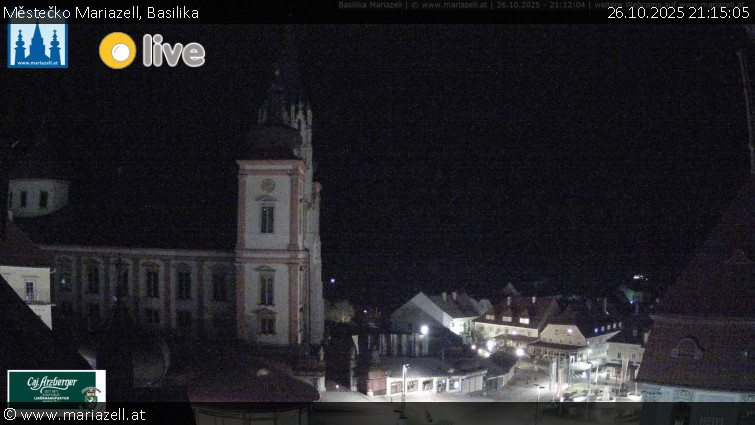 Městečko Mariazell - Basilika - 26.10.2025 v 21:15 Městečko Mariazell - Basilika - 26.10.2025 v 21:15