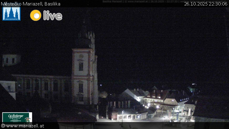 Městečko Mariazell - Basilika - 26.10.2025 v 22:30 Městečko Mariazell - Basilika - 26.10.2025 v 22:30
