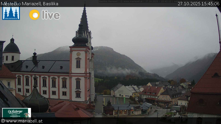Městečko Mariazell - Basilika - 27.10.2025 v 15:45 Městečko Mariazell - Basilika - 27.10.2025 v 15:45