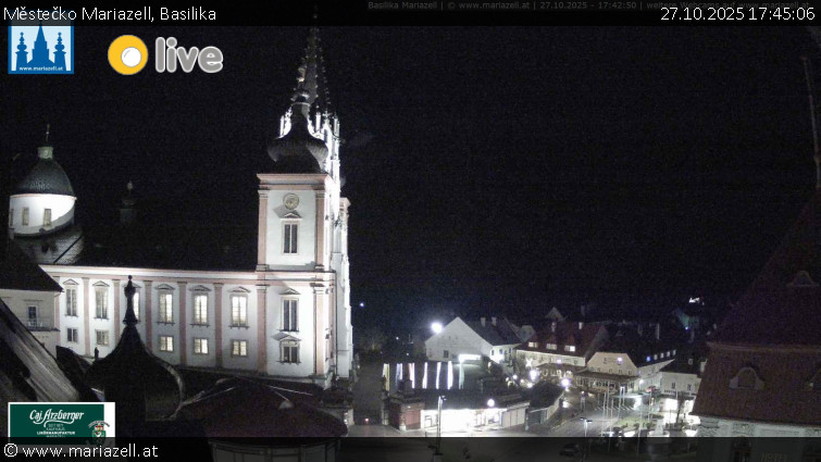 Městečko Mariazell - Basilika - 27.10.2025 v 17:45 Městečko Mariazell - Basilika - 27.10.2025 v 17:45