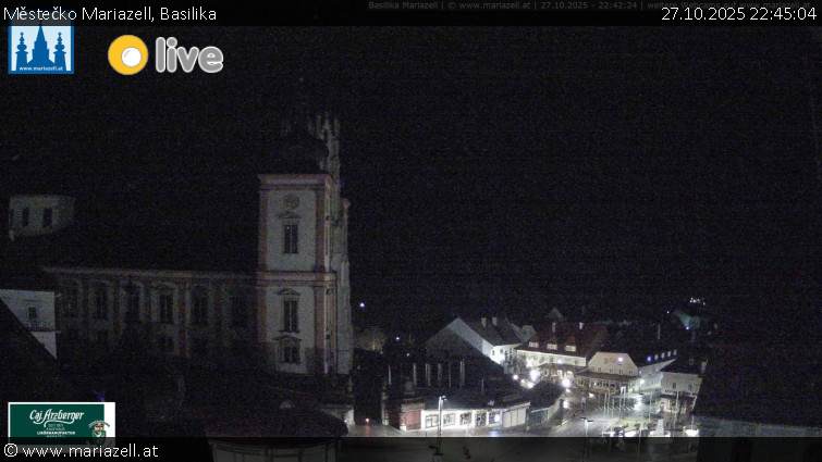 Městečko Mariazell - Basilika - 27.10.2025 v 22:45 Městečko Mariazell - Basilika - 27.10.2025 v 22:45