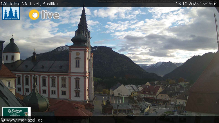 Městečko Mariazell - Basilika - 28.10.2025 v 15:45 Městečko Mariazell - Basilika - 28.10.2025 v 15:45