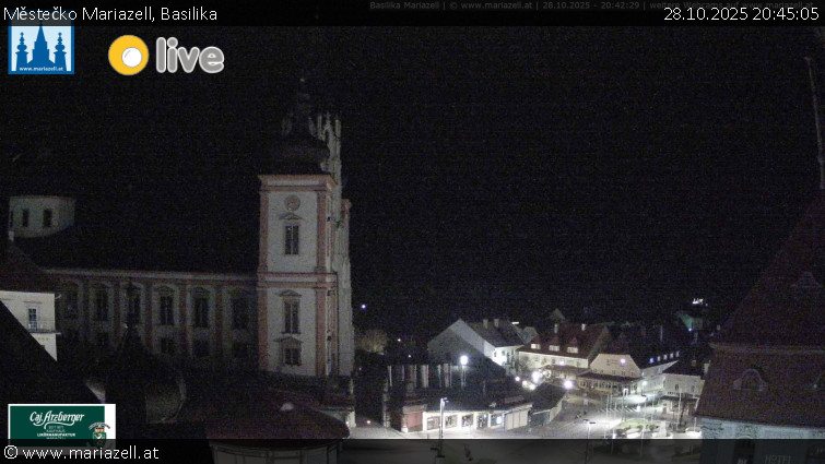 Městečko Mariazell - Basilika - 28.10.2025 v 20:45 Městečko Mariazell - Basilika - 28.10.2025 v 20:45