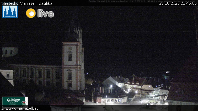 Městečko Mariazell - Basilika - 28.10.2025 v 21:45 Městečko Mariazell - Basilika - 28.10.2025 v 21:45