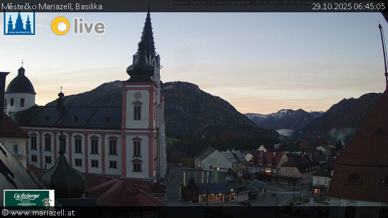 Městečko Mariazell - Basilika - 29.10.2025 v 06:45 Městečko Mariazell - Basilika - 29.10.2025 v 06:45