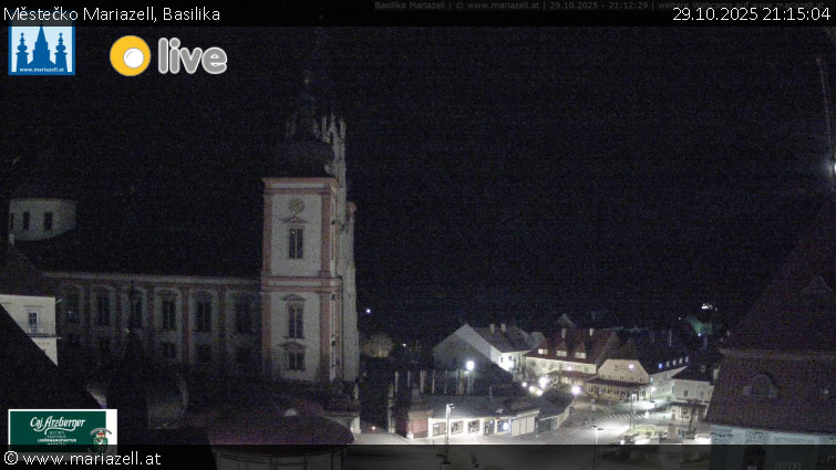 Městečko Mariazell - Basilika - 29.10.2025 v 21:15 Městečko Mariazell - Basilika - 29.10.2025 v 21:15