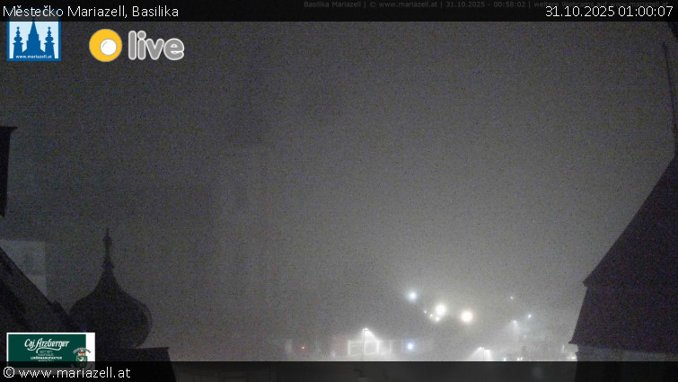 Městečko Mariazell - Basilika - 31.10.2025 v 01:00 Městečko Mariazell - Basilika - 31.10.2025 v 01:00