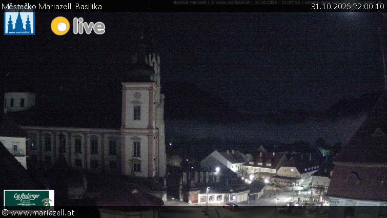Městečko Mariazell - Basilika - 31.10.2025 v 22:00 Městečko Mariazell - Basilika - 31.10.2025 v 22:00