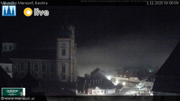 Městečko Mariazell - Basilika - 1.11.2025 v 03:00 Městečko Mariazell - Basilika - 1.11.2025 v 03:00