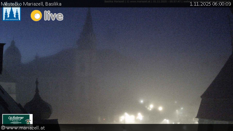 Městečko Mariazell - Basilika - 1.11.2025 v 06:00 Městečko Mariazell - Basilika - 1.11.2025 v 06:00