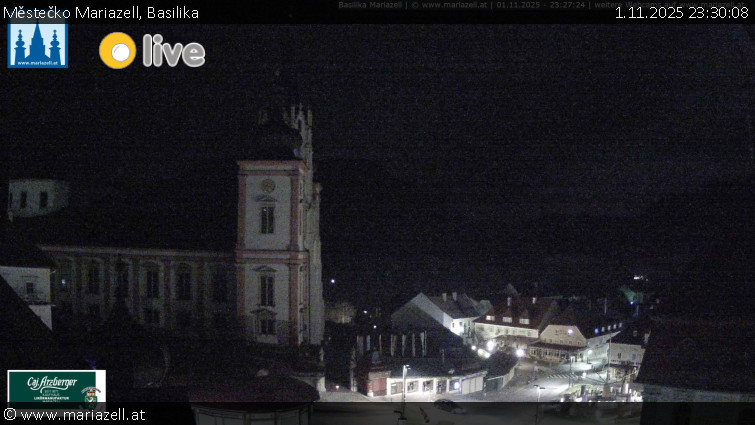 Městečko Mariazell - Basilika - 1.11.2025 v 23:30 Městečko Mariazell - Basilika - 1.11.2025 v 23:30
