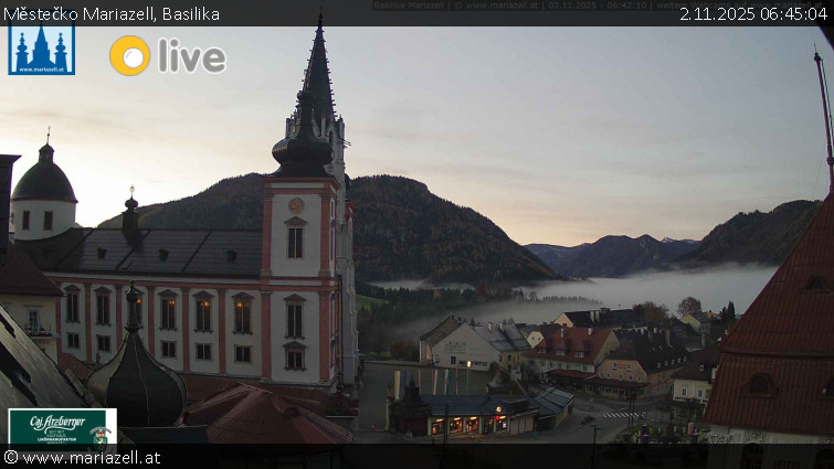 Městečko Mariazell - Basilika - 2.11.2025 v 06:45 Městečko Mariazell - Basilika - 2.11.2025 v 06:45