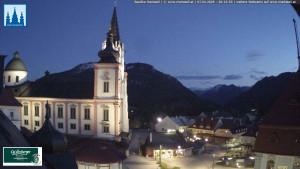 Městečko Mariazell - Basilika - 7.4.2026 v 20:15 Městečko Mariazell - Basilika - 7.4.2026 v 20:15