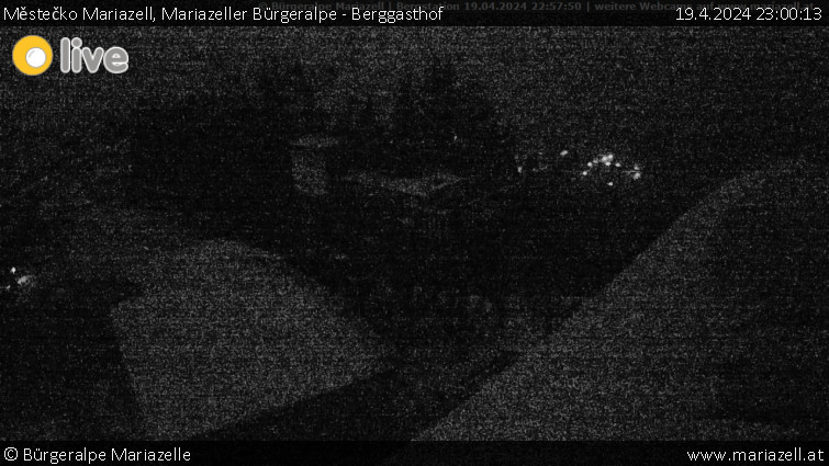 Městečko Mariazell - Mariazeller Bürgeralpe - Berggasthof - 19.4.2024 v 23:00